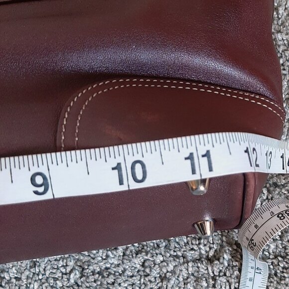 Vintage Coach Hampton Satchel 7555 Shoulder Bag Burgundy Leather - Picture 15 of 16